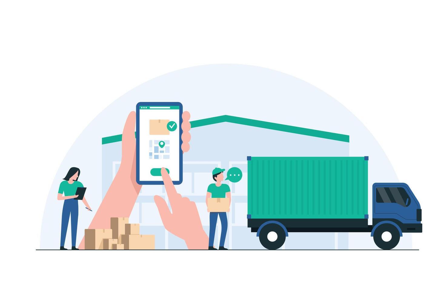 Illustration of delivery and logistics services